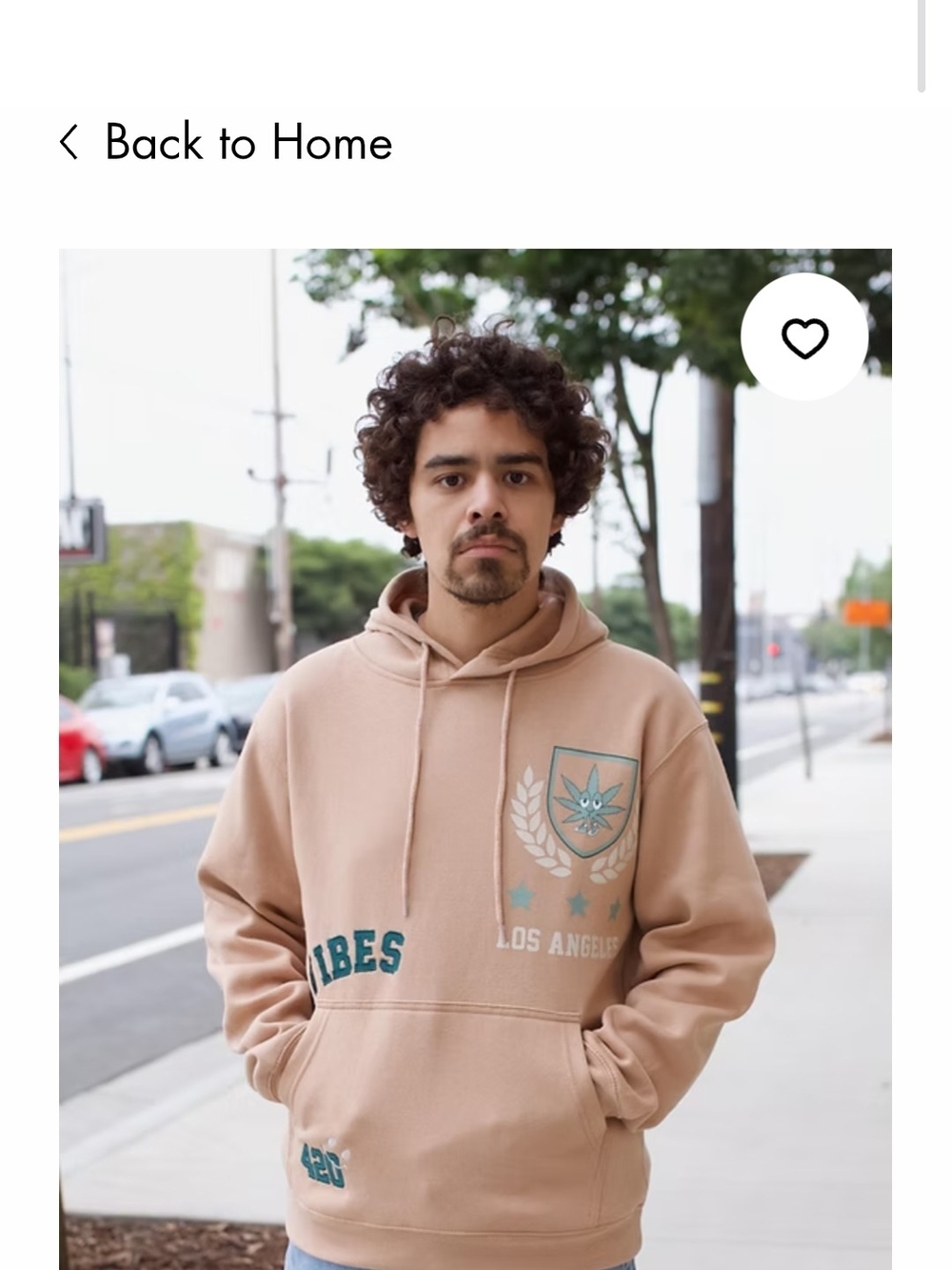 Eighty Eight Light Brown "420 Good Vibes" Embroidered Hoodie Medium